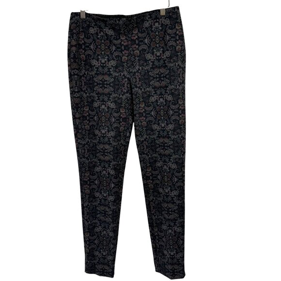 Chicos 0.5 Floral Galore Ponte Slim Pant Pattern Black Size 6 Regular new $64 - Picture 1 of 12
